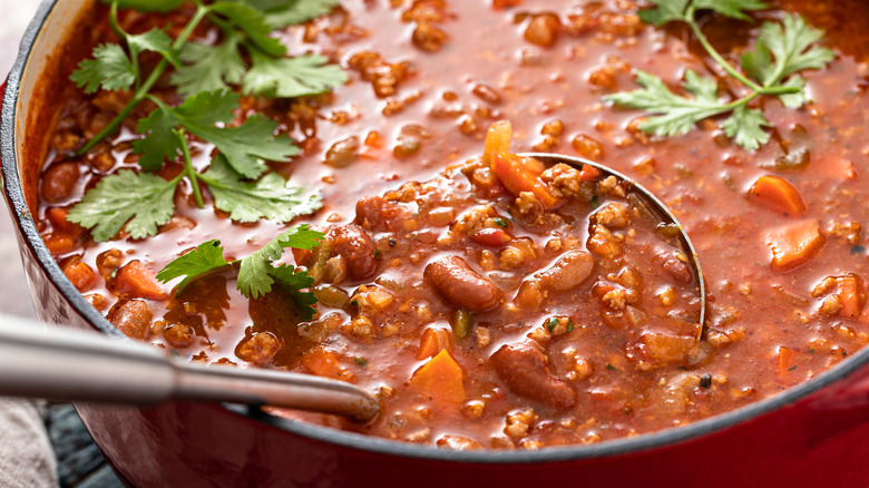 A big pot of chili