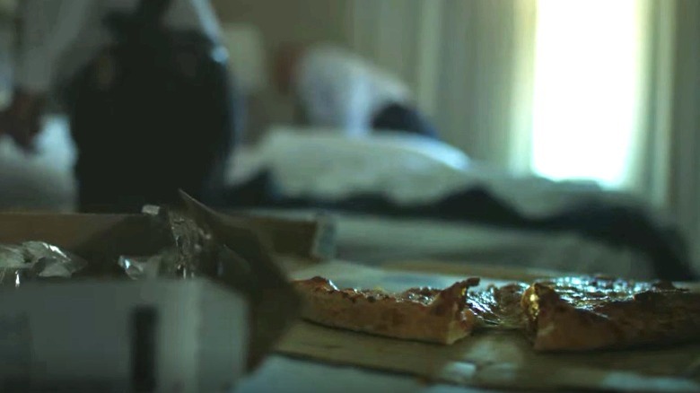 domino's pizza and police officers in hotel room