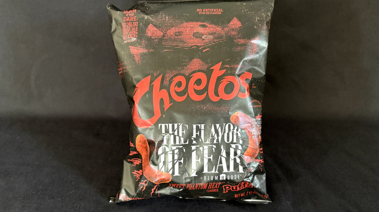 A black and orange Cheetos bag