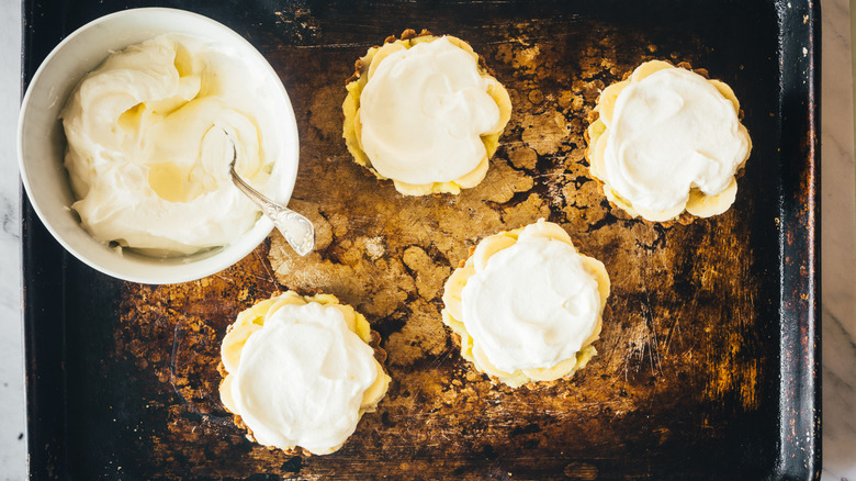 mini pies with whipped cream