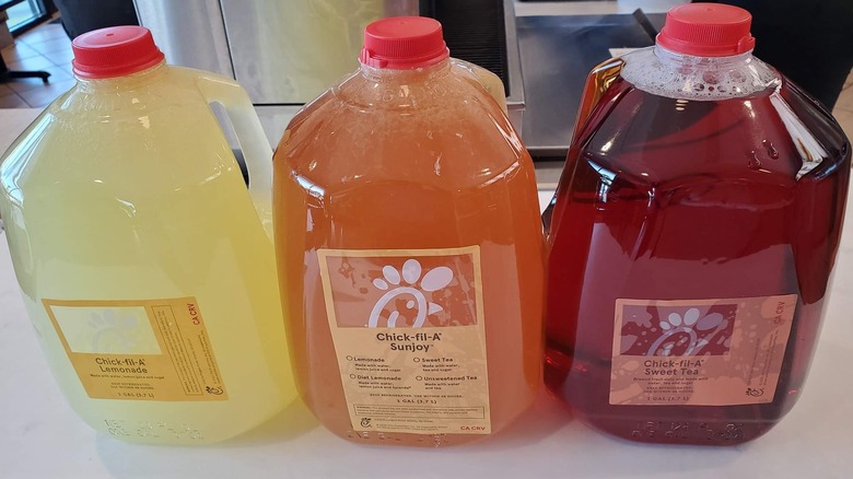 Chik-Fil-A gallons of tea and lemonade