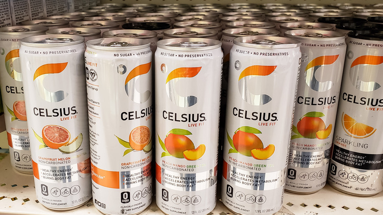 Celsius energy drink cans