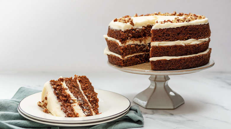 carrot cake on plate