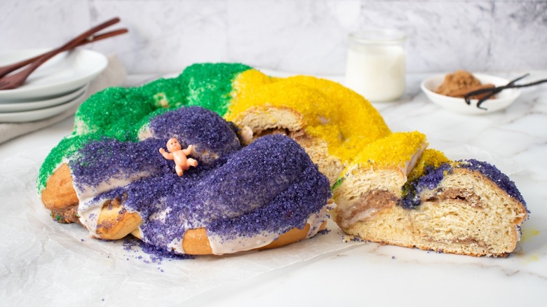 king cake with plastic baby