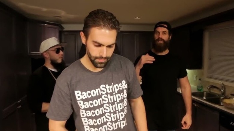 Harley Morenstein with two other cast members of Epic Meal Time
