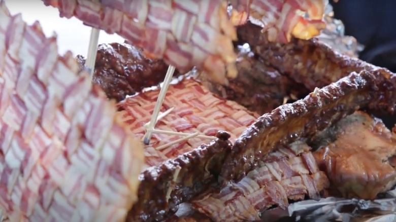 Pig Pirate Ship made of pork