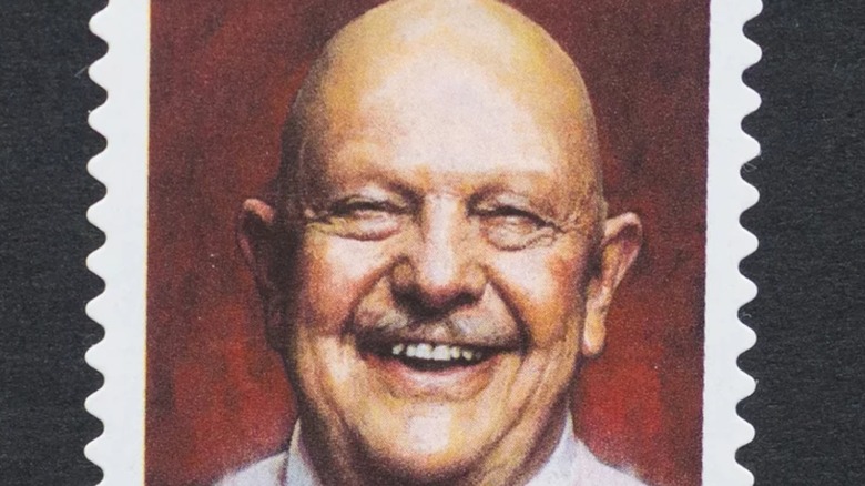 James Beard smiling on stamp