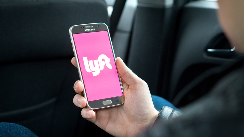 Lyft app on a cell phone