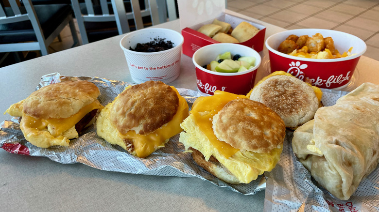 Various Chick-fil-A breakfast items