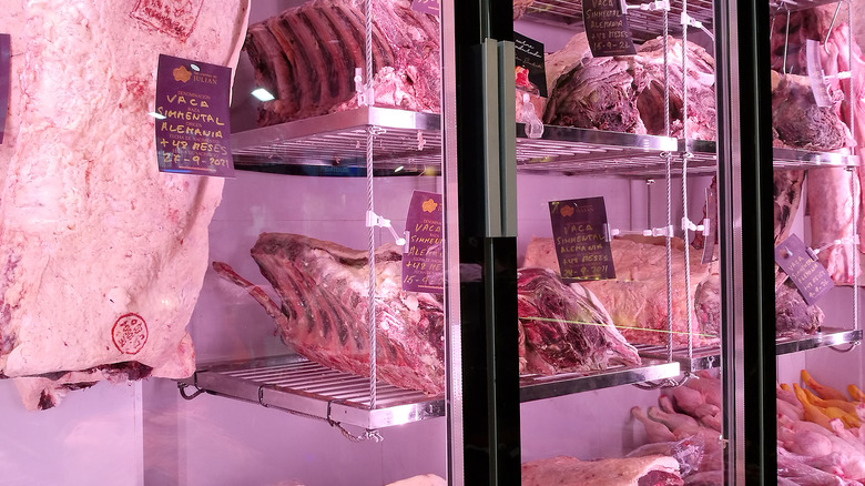 dry-aged beef on display