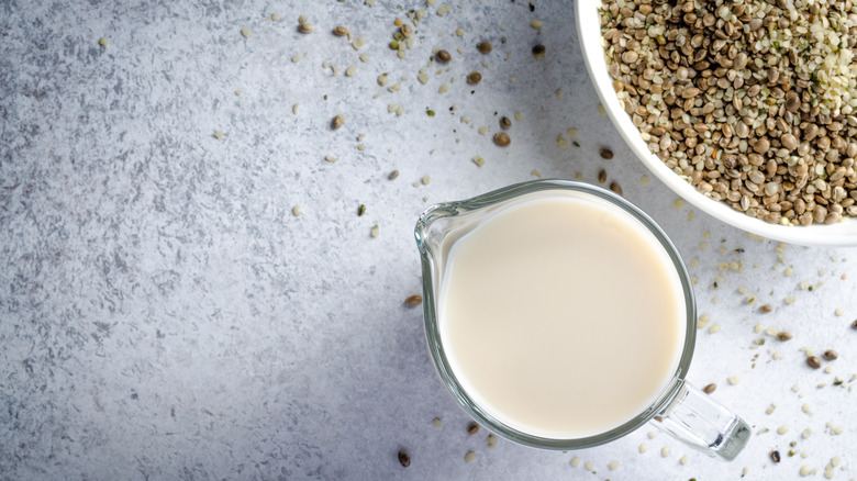 hemp milk with seeds