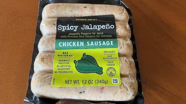 package of Spicy Jalapeño chicken sausage