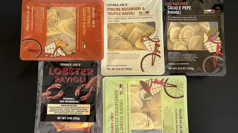 assorted packages of Trader Joe's pasta