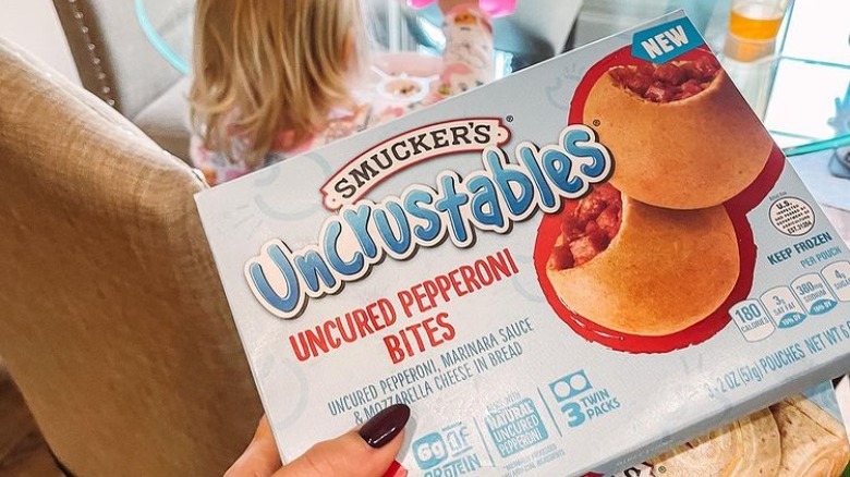 Uncured Pepperoni Bites Uncrustables box