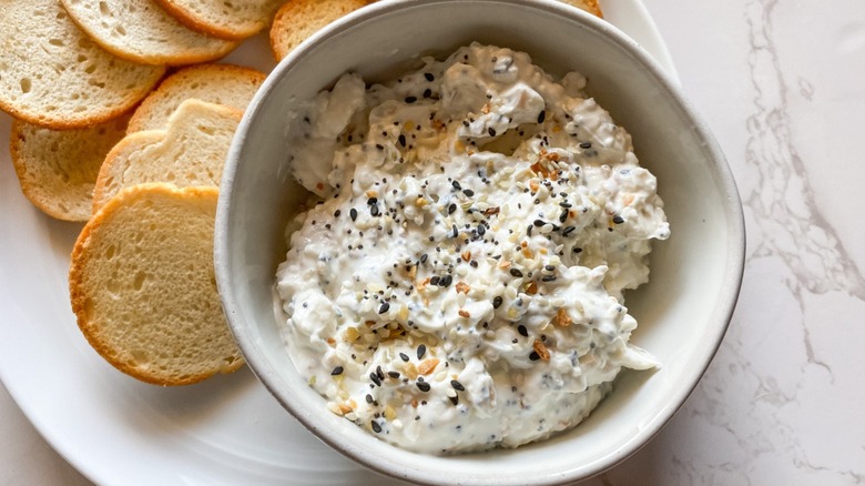 Everything bagel dip with chips