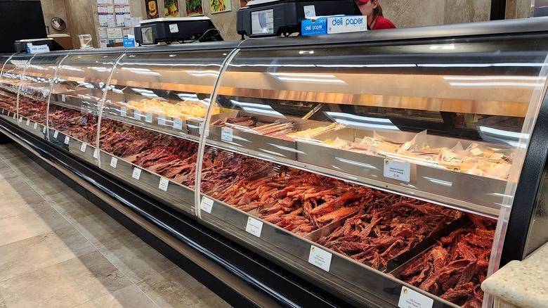 Buc-ee's beef jerky counter