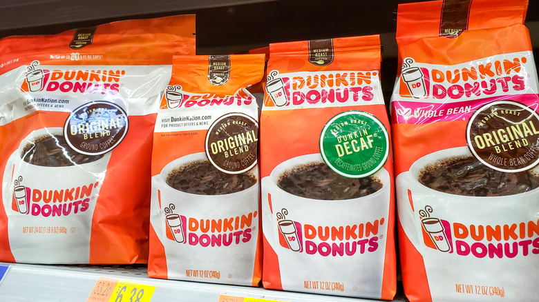 dunkin coffee bags on shelves