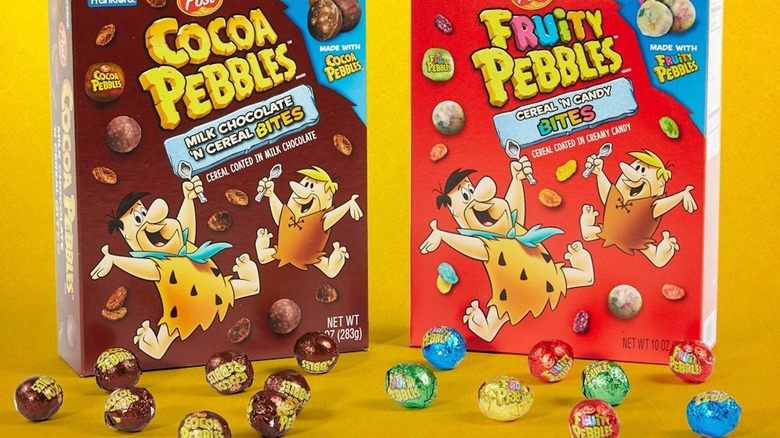 Cocoa Pebbles and Fruity Pebbles bites
