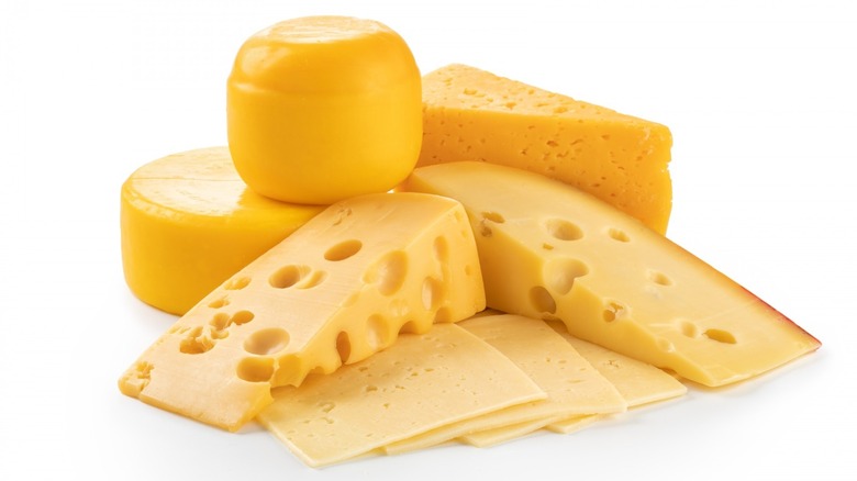 wheels, wedges, and slices of cheese