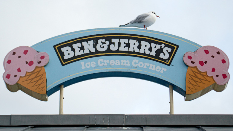 Ben & Jerry's sign with cones