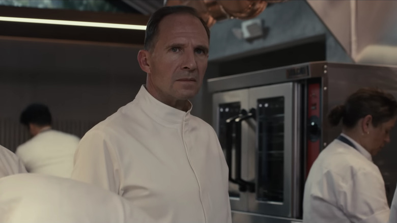 Ralph Fiennes in screenshot of 'The Menu' trailer