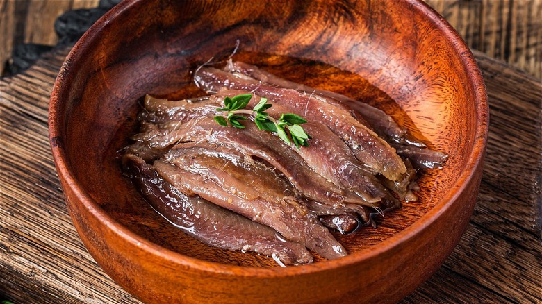 anchovies on a plate