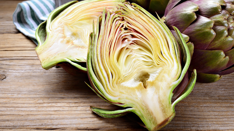 artichokes cut in half