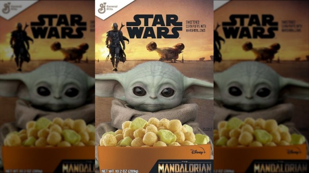 Genera Mills Star Wars: The Mandalorian box featuring Baby Yoda