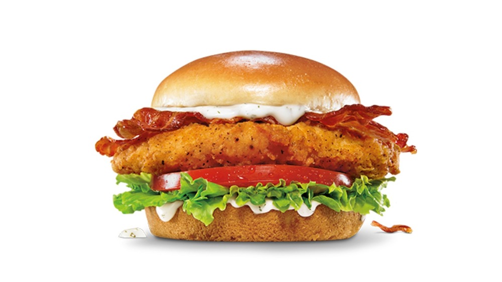 Carl's Jr. BLT Ranch Big Chicken Sandwich dripping