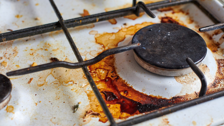 Greasy, dirty stove top