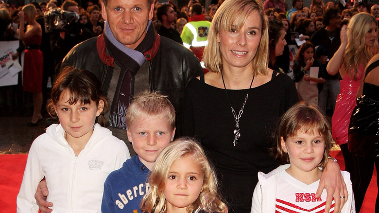 Tana and Gordon Ramsay on the red carpet with their children