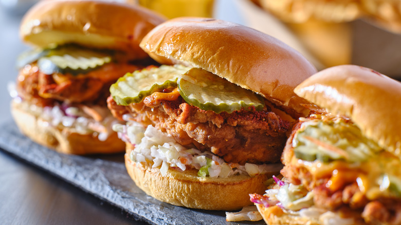 Pickles on sandwiches
