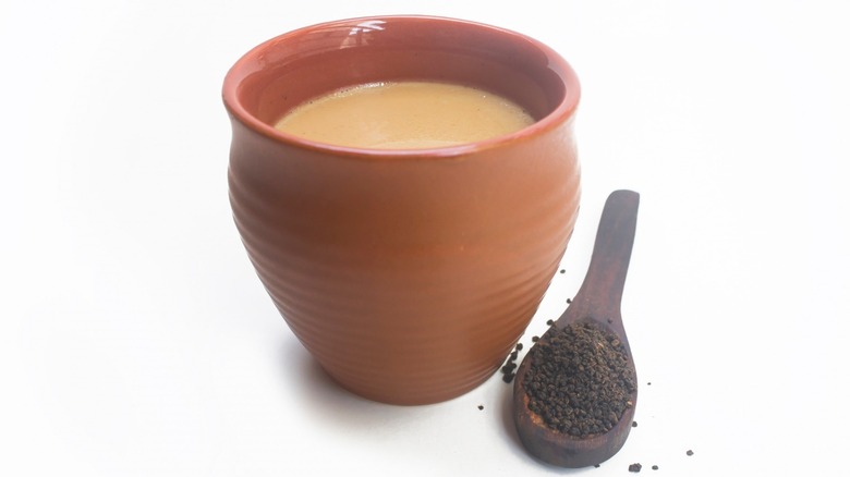 clay mug and chai tea