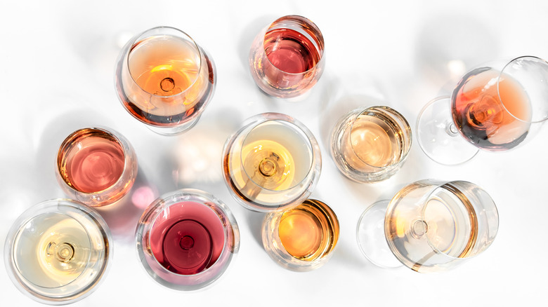 A variety of rosé glasses