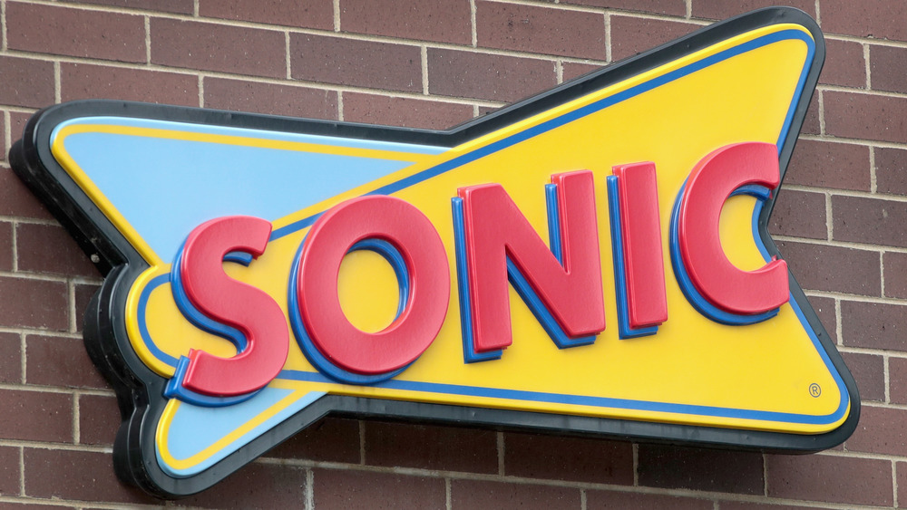 Sonic sign on brick building 