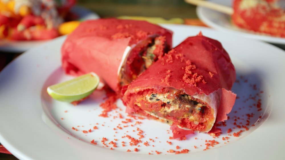 Cheetos burrito at the Flamin' Hot Cheetos restaurant