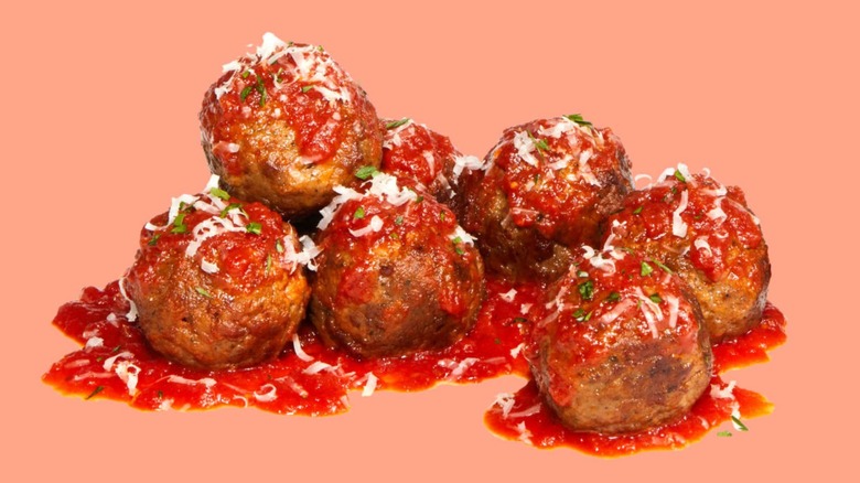 Impossible Meatballs with sauce