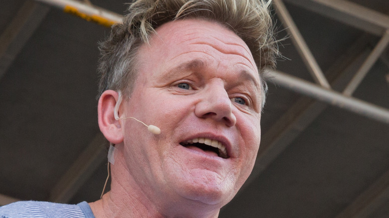 Gordon Ramsay speaking with microphone