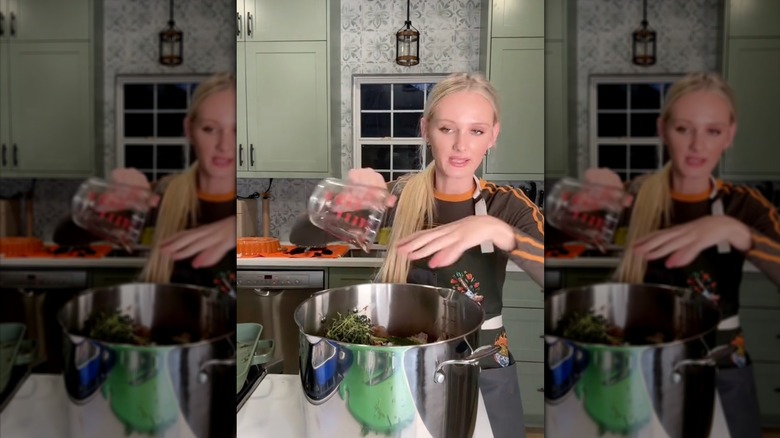 Tineke Younger cooking on TikTok