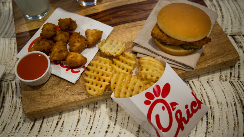 Chick-fil-A sandwich, nuggets, and fries
