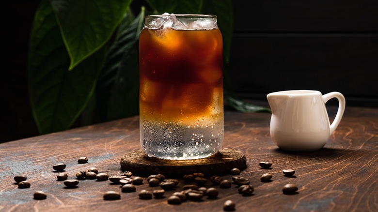 Iced espresso tonic with milk