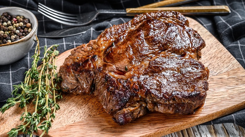 Beef chuck on cutting board