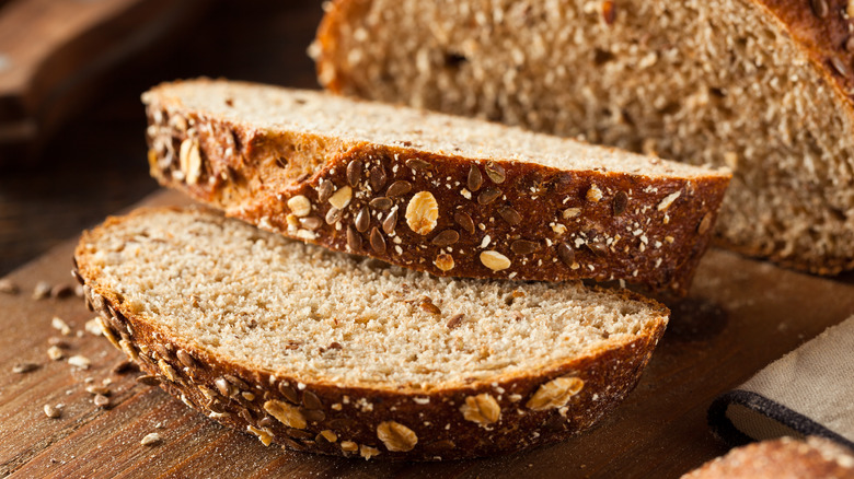 Slices of whole wheat bread