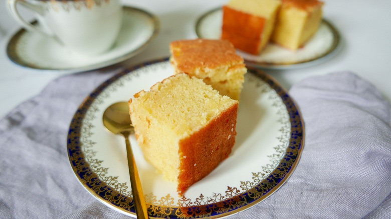 butter cake on plate