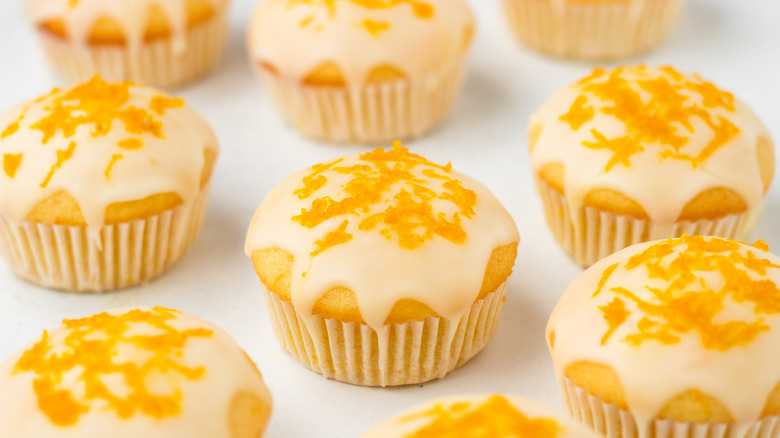 orange muffins with orange glaze