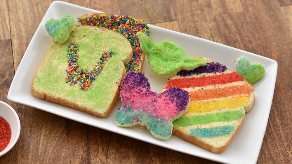 white plate of fairy bread samples