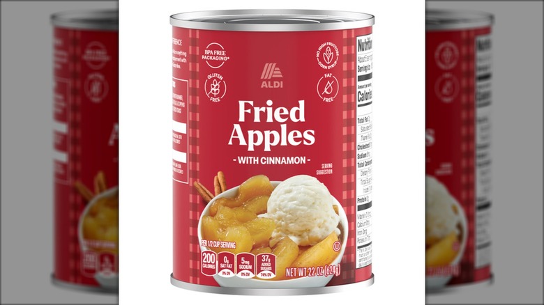 A can of Aldi's fried apples with cinnamon