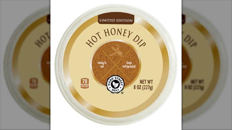 Top view of Park Street Deli hot honey dip container