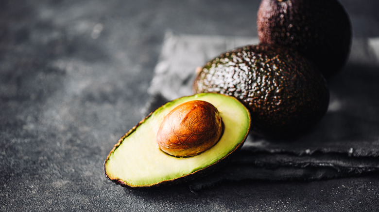 avocado sliced in half