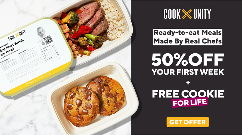 CookUnity offers 50% off your first week and a free cookie for life